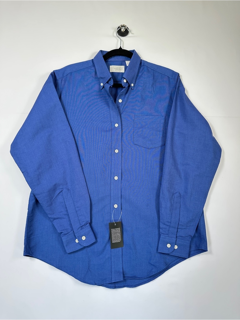 Van Heusen Button Down Shirt Blue Workwear Cotton Blend Size M NWT